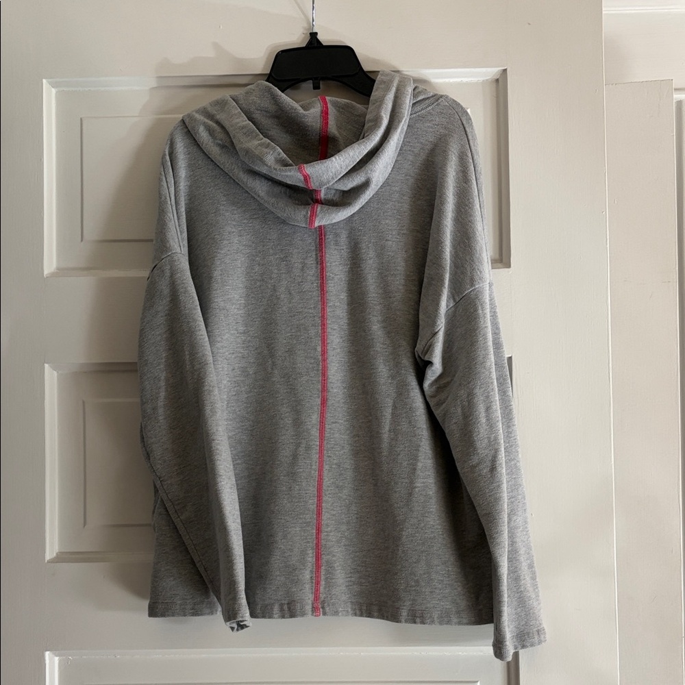 Sundry Gray Hoodie with Pink Detail down back